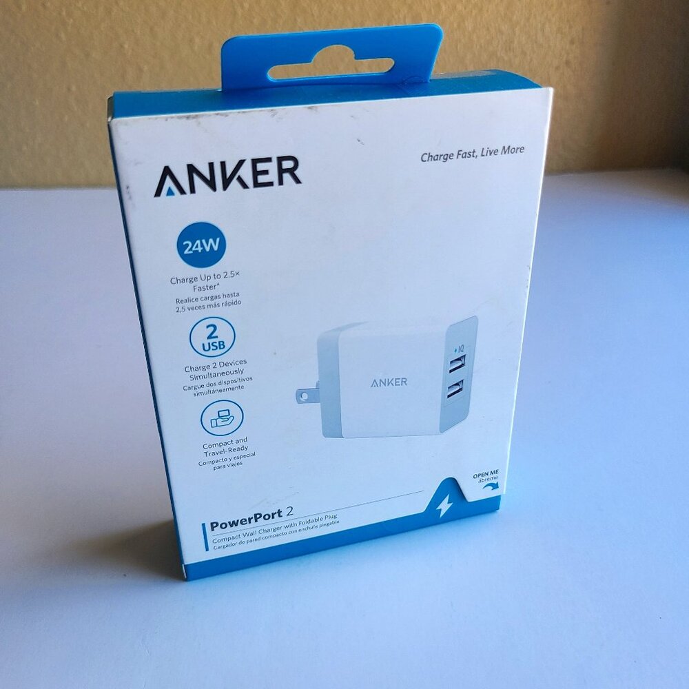 Anker 2-Port PowerPort 24W Wall Charger - White